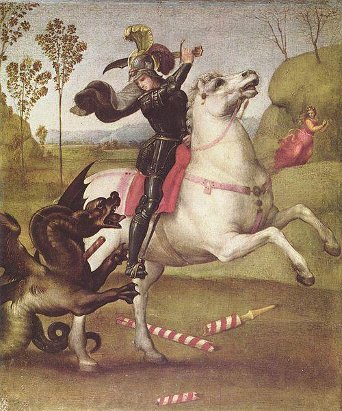RAFFAELLO Sanzio Hl. Georg im Kampf mit dem Drachen oil painting image